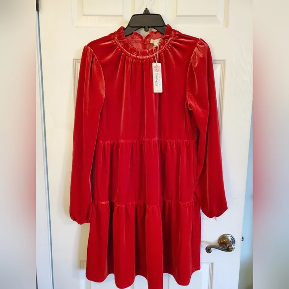 red velvet babydoll dress Red Tie Back Square Neck Velvet Babydoll Dress